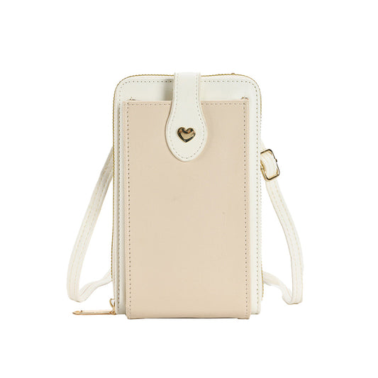 Small Crossbody Bag Cell Phone Purse for Women Mini Shoulder Bag Wallet with Card Slots White