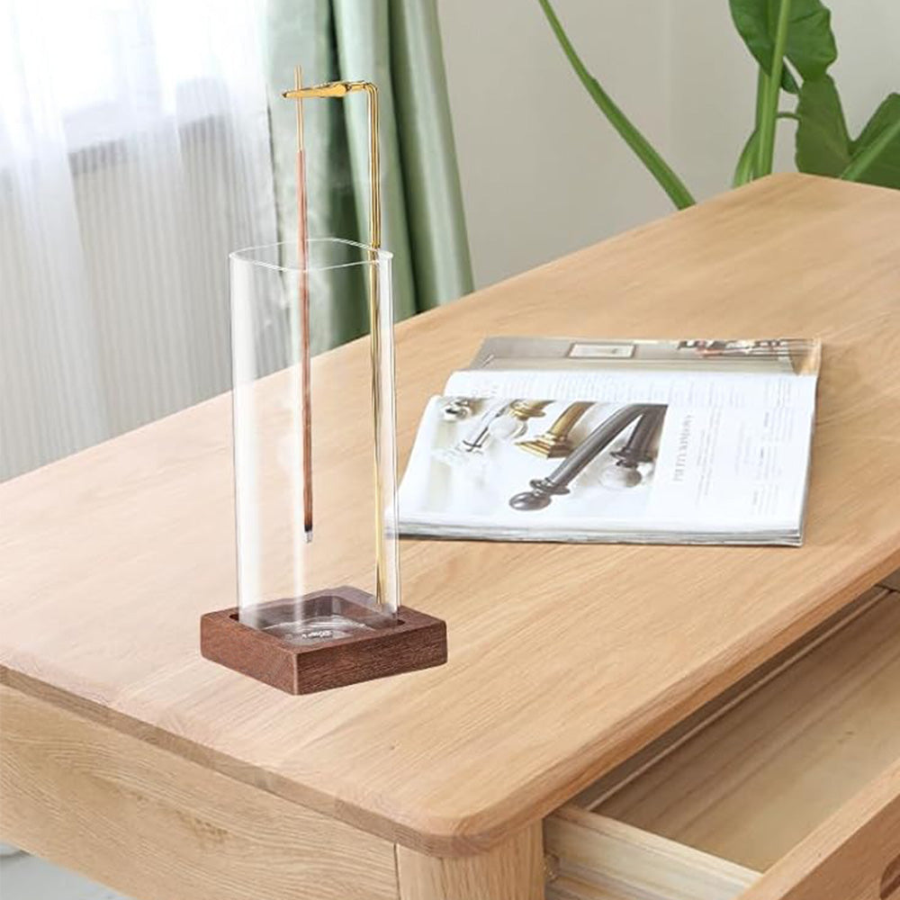 Hanging Incense Burner with Glass Ash Catcher for Home Meditation