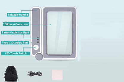 2Pcs 5x Magnifier Magnifying Glass With 10 LEDs Light Reading Gifts For Elderly For Book Christmas Birthday Gifts