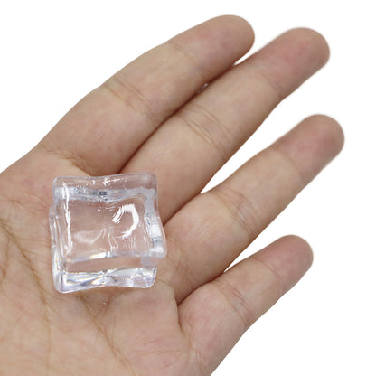 25 Pack Clear Simulated Ice Cubes for Drink Reusable Ice Cubes
