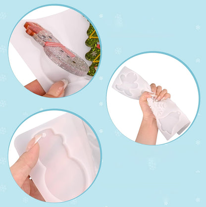 3 Pack Christmas Resin Molds Silicone Ornament Pendant