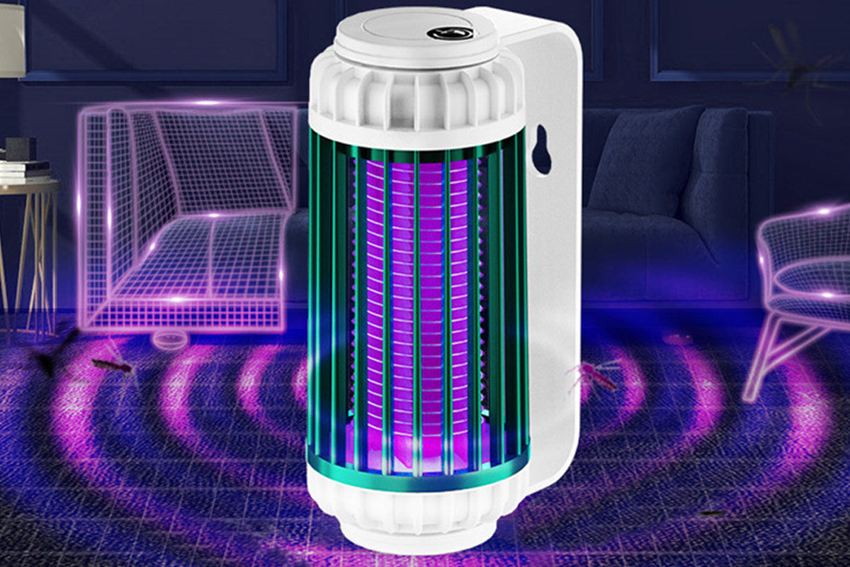 Electric Mosquito Killer Lamp Portable  USB Rechargeable Mosquito Zapper Fly Trap LED Night Light-Green