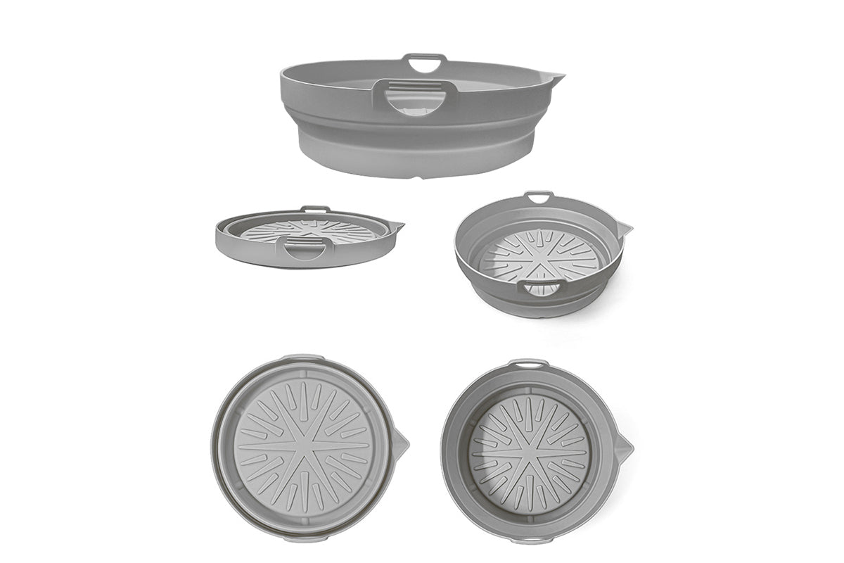Silicone Air Fryer Liners Reusable Pot Oven Liner Baking Tray-Gray