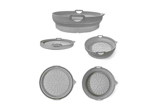 Silicone Air Fryer Liners Reusable Pot Oven Liner Baking Tray-Gray