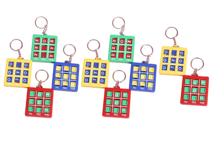 10-Pack Portable Tic Tac Toe Game Colorful Keychain Set