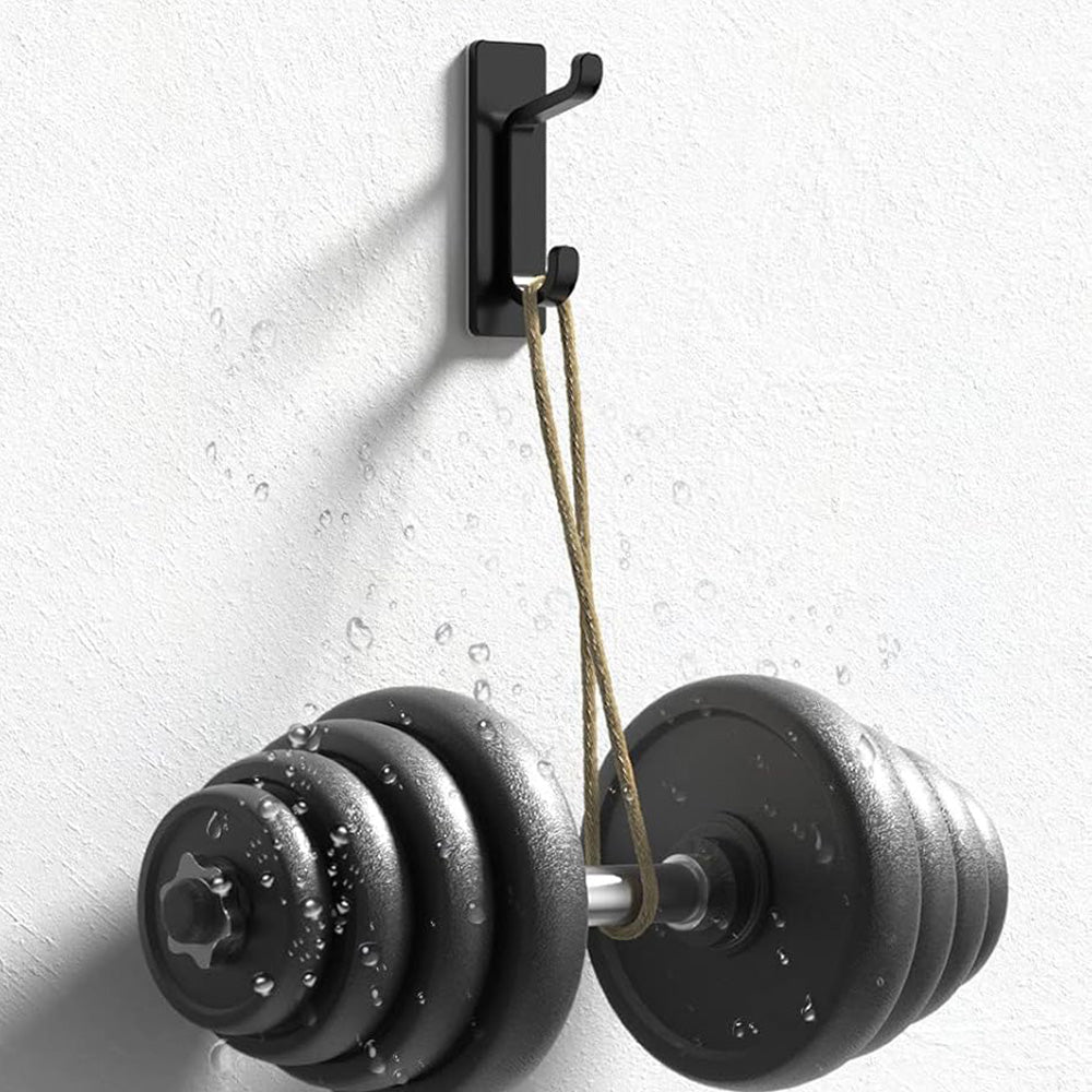 4 Piece Stainless Steel Double Adhesive Hooks - Black