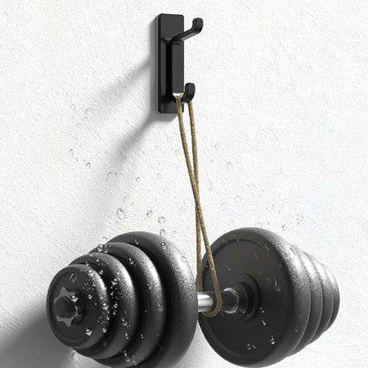 4 Piece Stainless Steel Double Adhesive Hooks - Black