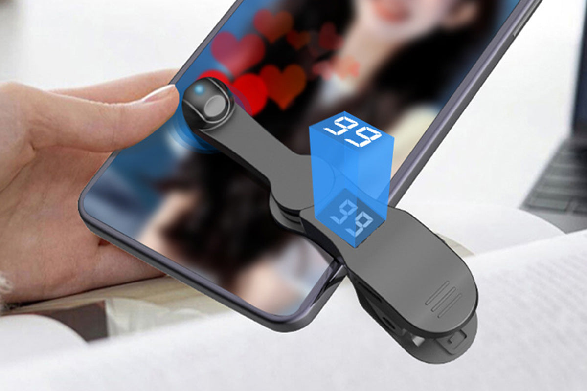 USB Auto Clicker Phone Screen Tapping Device with Adjustable Speed and Display -Black