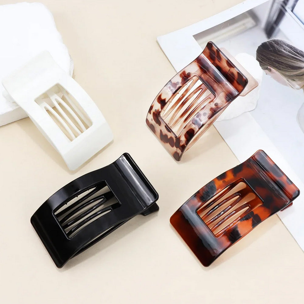 4PCS Large Flat Hair Clips Rectangle No-Slip Claw Clips for Women Style 1