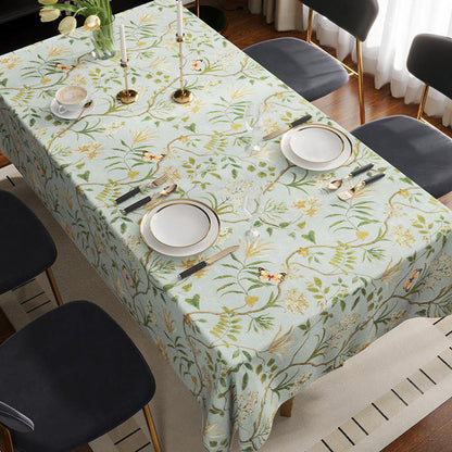 PVC Waterproof Oil Proof Tablecloth Clean Dining Cover-Green