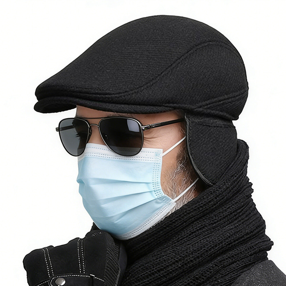 Men¡¯s Woolen Hat Flat Cap Retro Fashion Cap Golf Driving Beret Hat