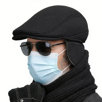 Men¡¯s Woolen Hat Flat Cap Retro Fashion Cap Golf Driving Beret Hat