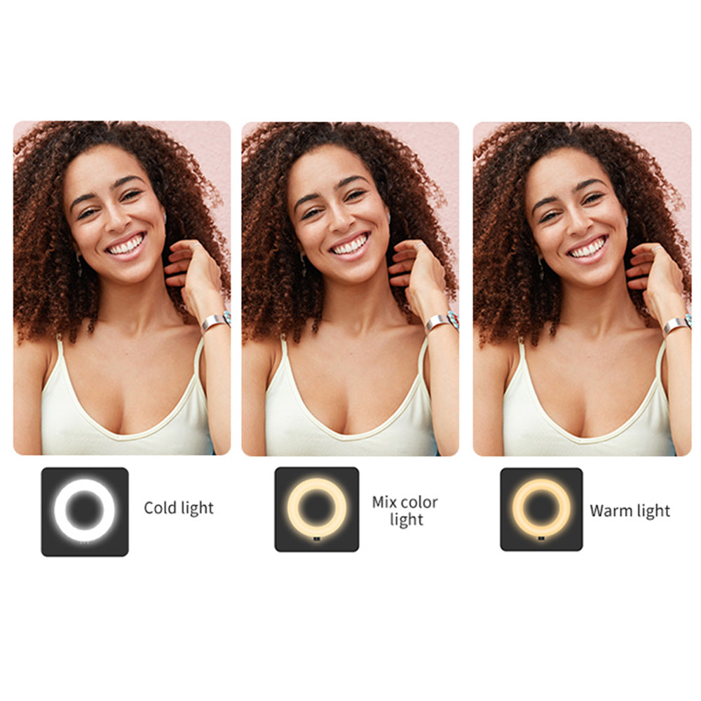 180 Degrees Rotating Clip On Ring Light for Laptop Desk Dimmable LED Selfie Light for Meeting Video Call Recording