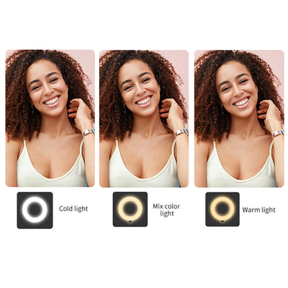 180 Degrees Rotating Clip On Ring Light for Laptop Desk Dimmable LED Selfie Light for Meeting Video Call Recording