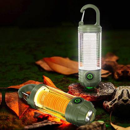 LED Camping Keychain Light ââ‚?Mini Lantern with Hook for Outdoor Use Blackish Green