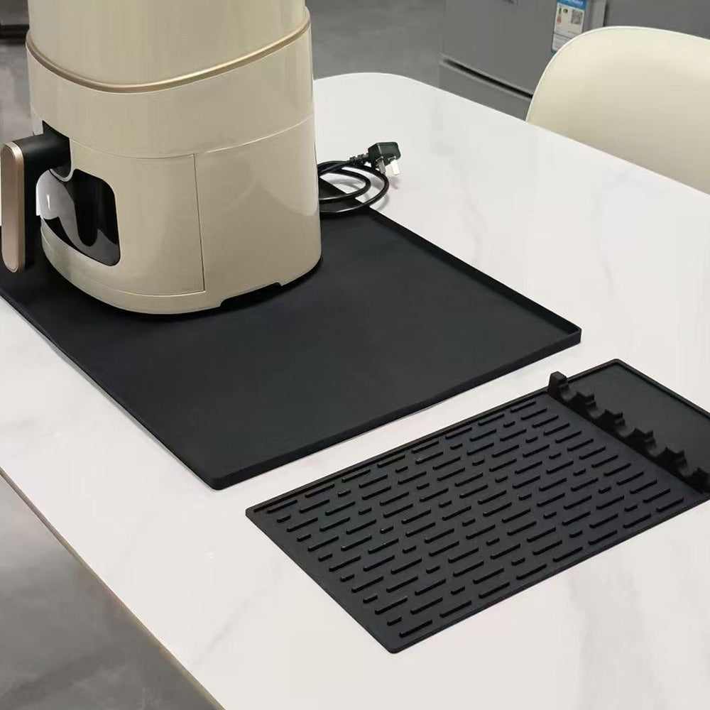 Silicone Heat Resistant Mats for Countertop Air Fryer Mat for Microwave Oven-Black