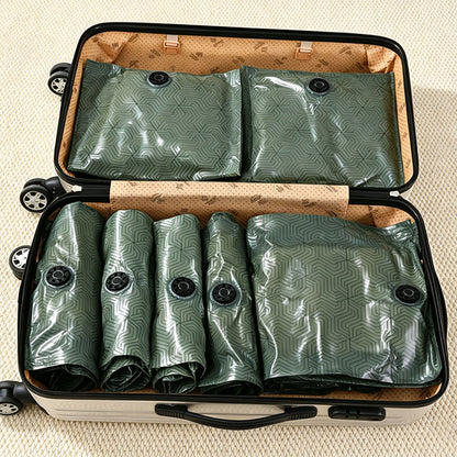2 Piece Pump Free Roll Up Vacuum Storage Bags - Green