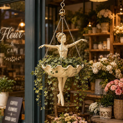 Ballerina Hanging Planter Resin Ballet Dancer Decor Pot