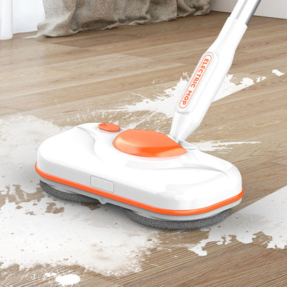 Cordless Electric Spin Mop with LED Light & 750ML Water Sprayer White