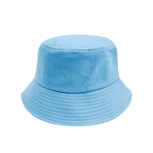 Unisex Bucket Hat Cotton Outdoor Beach Sun Cap Blue
