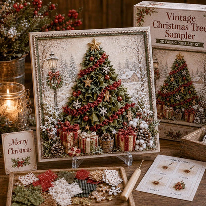 Framed Christmas Yarn Poke Fabric DIY Decoration Kit for Adults - Christmas Tree