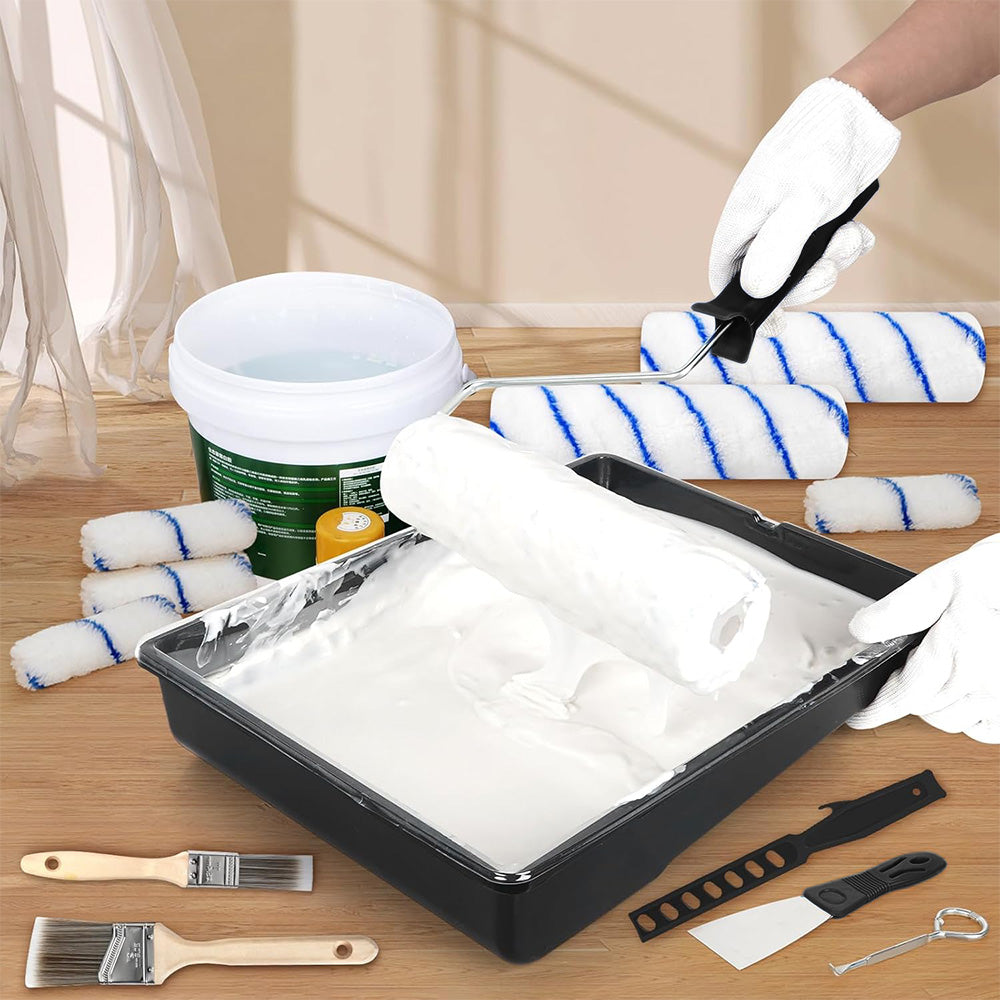 Paint Roller Kit with Adjustable Extension Pole for Home Wall & Furniture Painting
