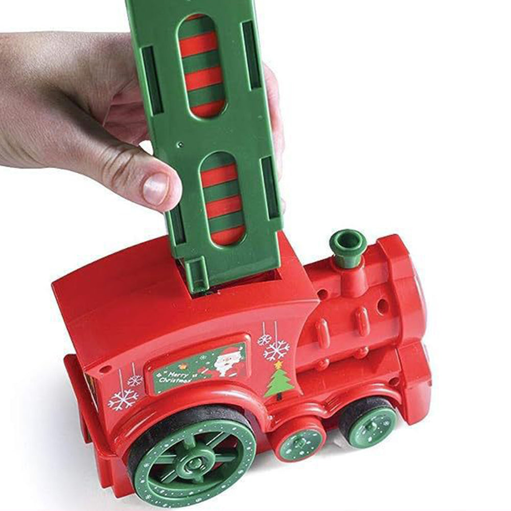Kids Domino Electric Train Toy Set with Sound Kids Construction Stacking Toys Christmas Gift Toy