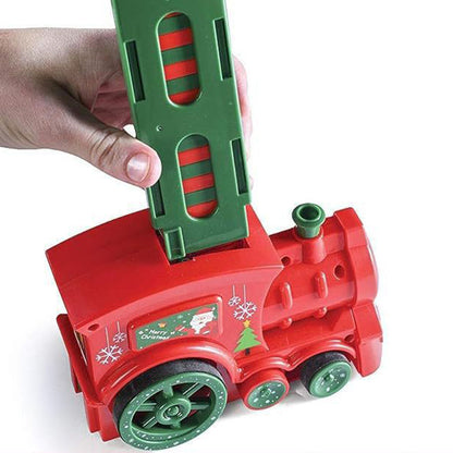 Kids Domino Electric Train Toy Set with Sound Kids Construction Stacking Toys Christmas Gift Toy