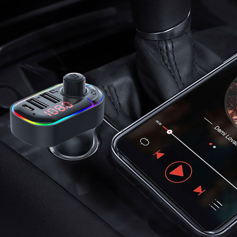 Bluetooth Wireless Radio Car Receiver FM Transmitter Adapter with Dual USB Fast Charging Ports