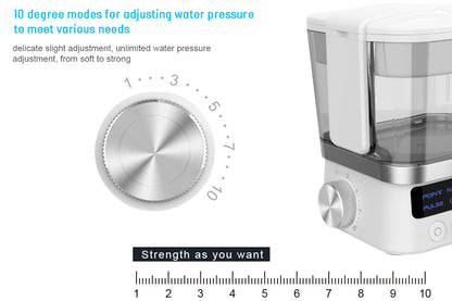 10 Levels Electric Oral Irrigator 600ML Water Flosser Interdental Cleaner