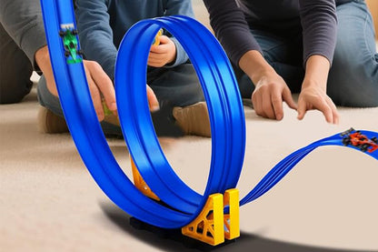 Flexible Race Track Toy Roll-Up Car - Blue