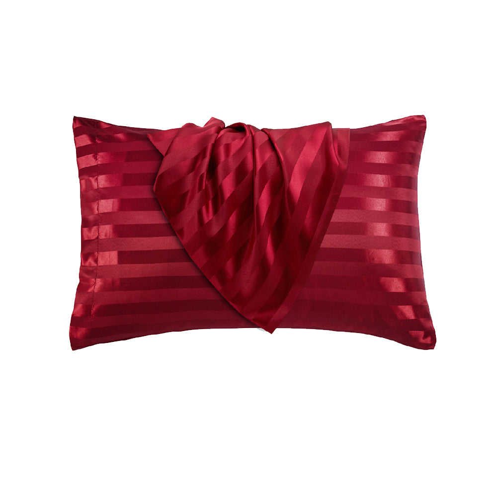 51x76cm Smooth Satin Pillowcase Solid Color Soft Bedding Pillow Cover Red