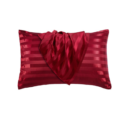 51x76cm Smooth Satin Pillowcase Solid Color Soft Bedding Pillow Cover Red