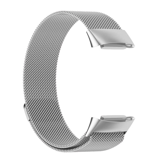 For Fitbit Charge 5 Replacement Stainless Steel Magnet Strap Milanese Band Silver