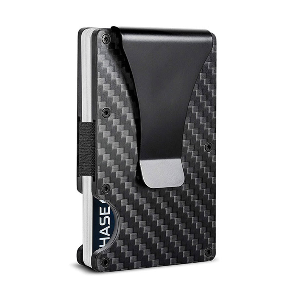 RFID Blocking Wallet Travel ID Card Holder with Metal Clip Black