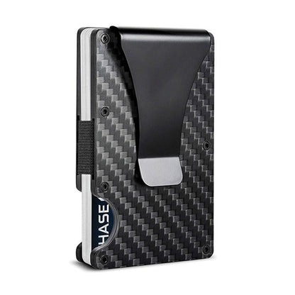 RFID Blocking Wallet Travel ID Card Holder with Metal Clip Black