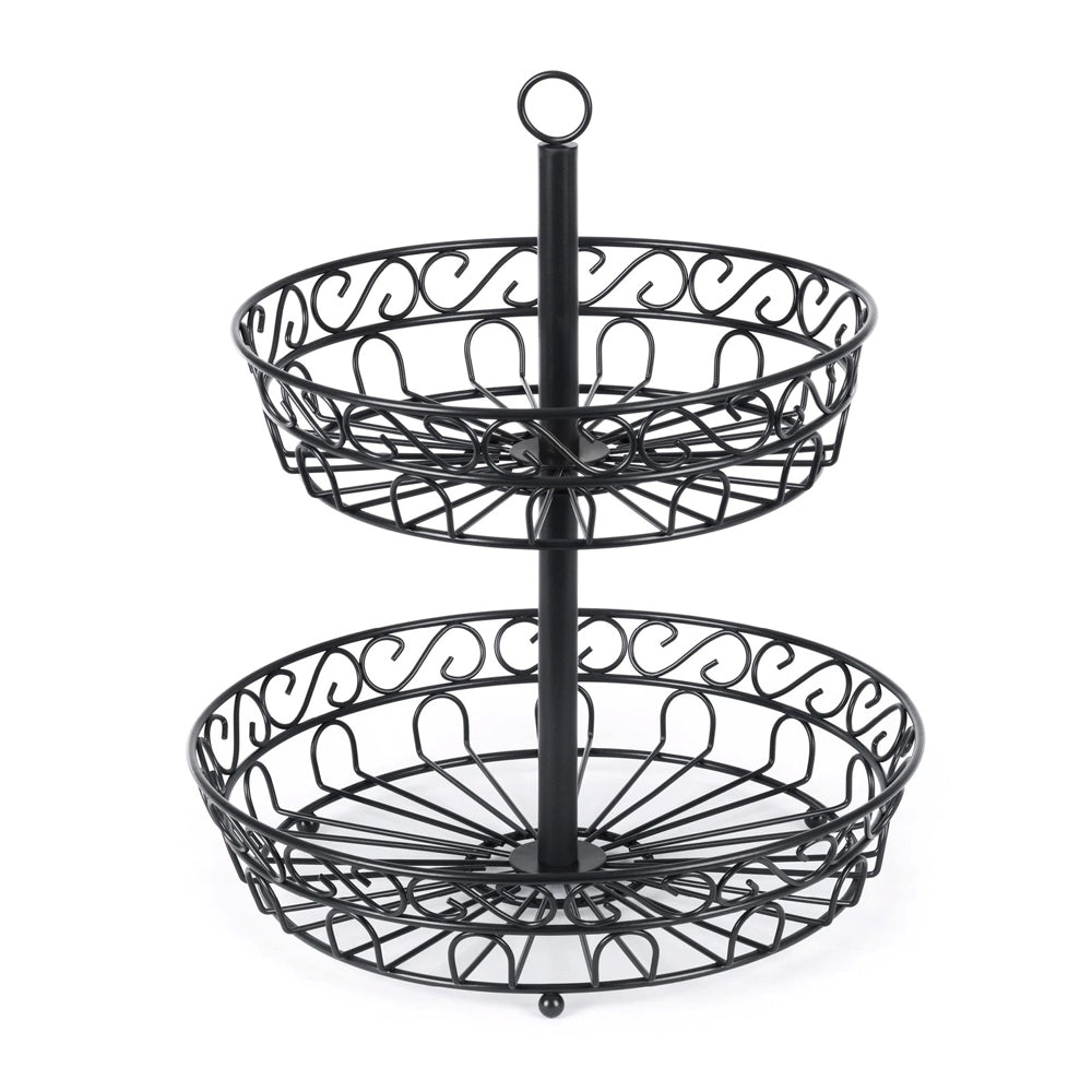 2-Tier Iron Fruit Basket Stand