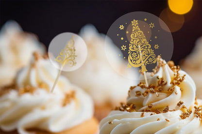 2 Rolls 1000 Gold Foil Clear Round Christmas Stickers