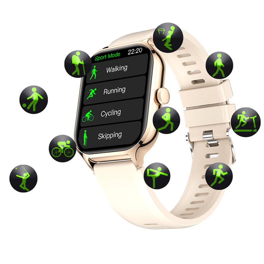Bluetooth Smart Watch Sports Tracker Heart Rate/Sleep Monitor for iOS/Android Phone Golden
