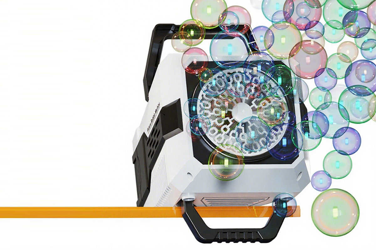 Bubble Machine Automatic Rotation and RGB Lights Bubble Maker for Party Wedding