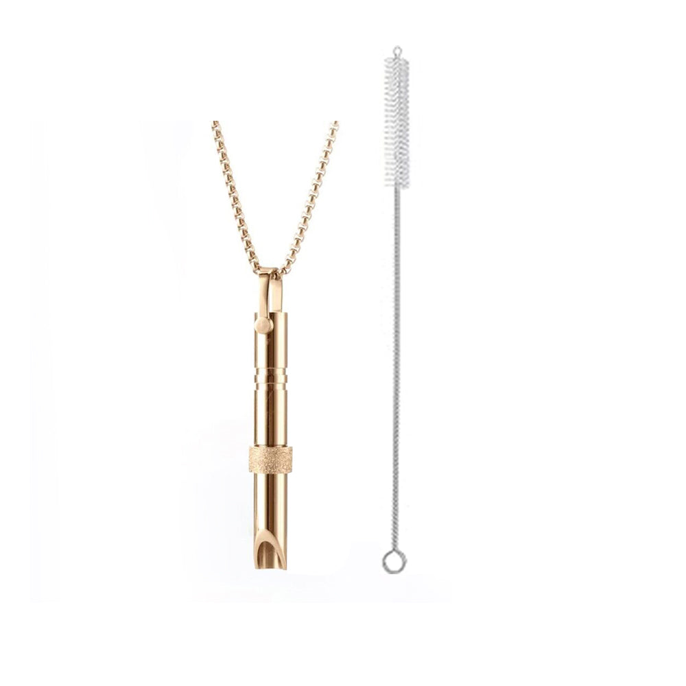 Mindful Breathing Necklace Calming Necklace Meditation Necklace with Cleaning Brush Rose Gold