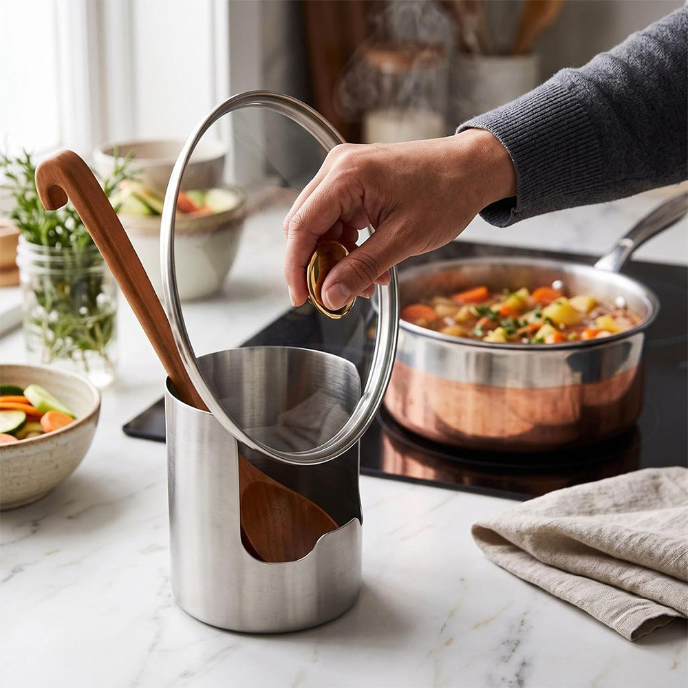 Stainless Steel Utensil Holder and Pot Lid Organizer