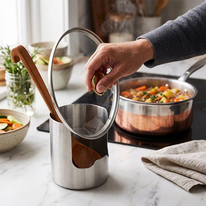Stainless Steel Utensil Holder and Pot Lid Organizer