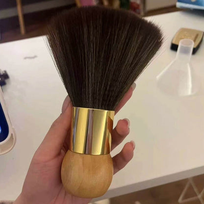Soft Hair Sweeper Brush with Storage Case Neck Duster Brush - Gold