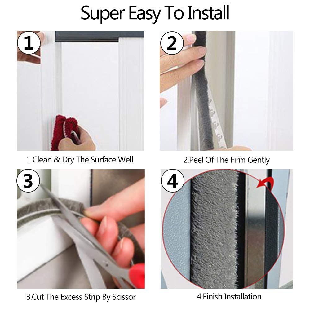 32.8 FT Weather Stripping Self Adhesive Door Seal Strip Window Stripping Weather Strips