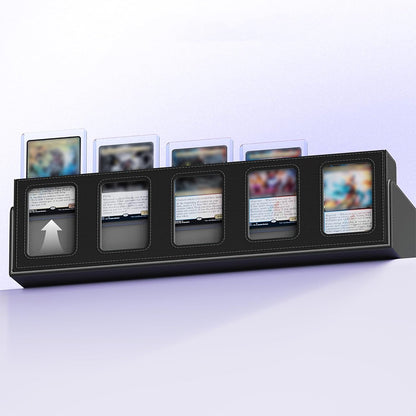 5 Row Trading Card Storage Box with Display Slot Removable Attachment Cover