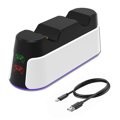 Dual PS5 Controller Fast Charging Dock with RGB Lights