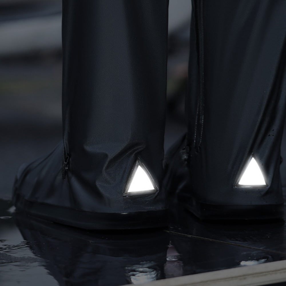 Water-resistant Shoe Covers with Reflective Strip -Black