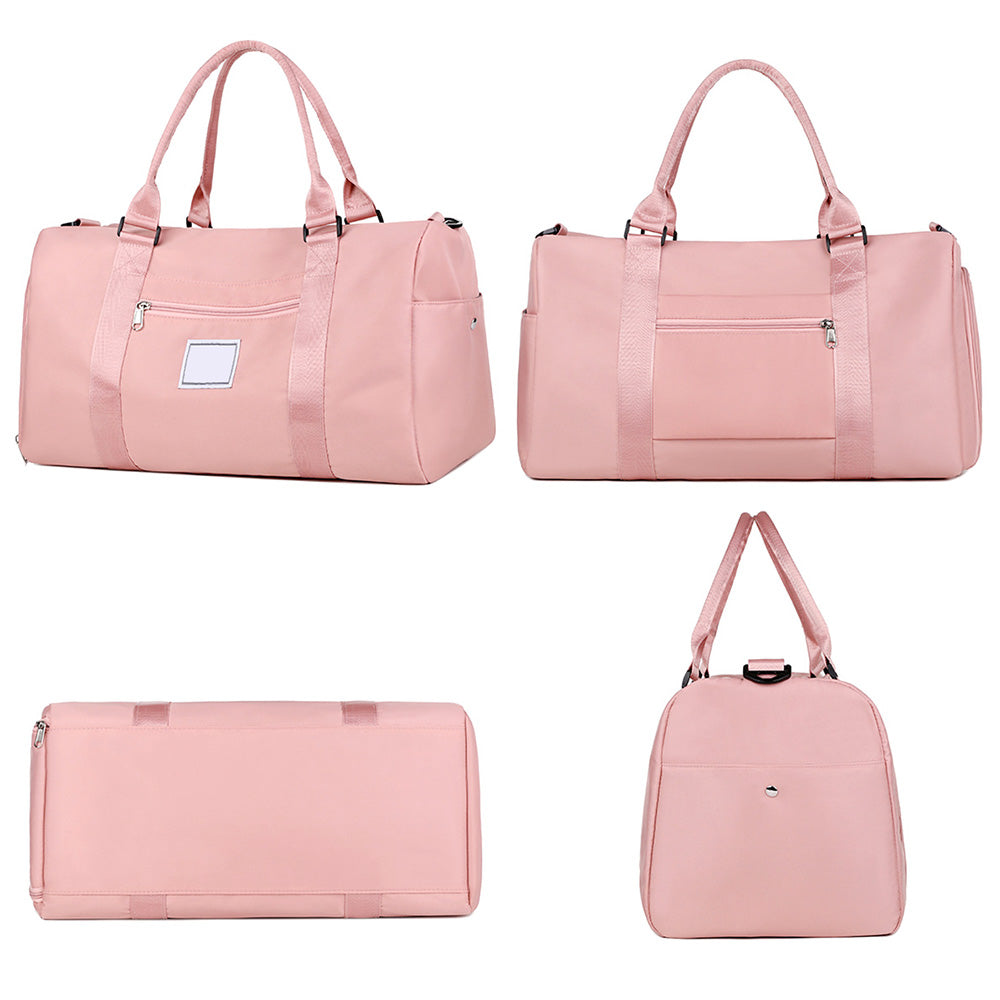 30L Gym Duffel Bag Waterproof with Shoe Compartment for Weekend Trips Pink