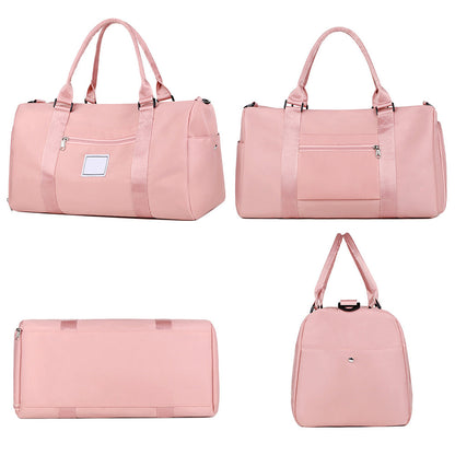 30L Gym Duffel Bag Waterproof with Shoe Compartment for Weekend Trips Pink